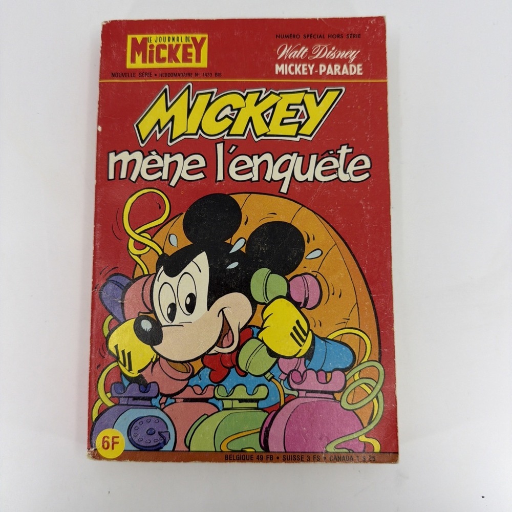 Vintage 1979 Le Journal de Mickey Mickey mène l'enquête Disney French Comic Book